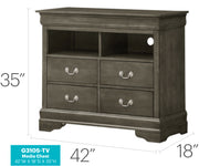 Glory Furniture Louis Phillipe Cappuccino Media Chest
