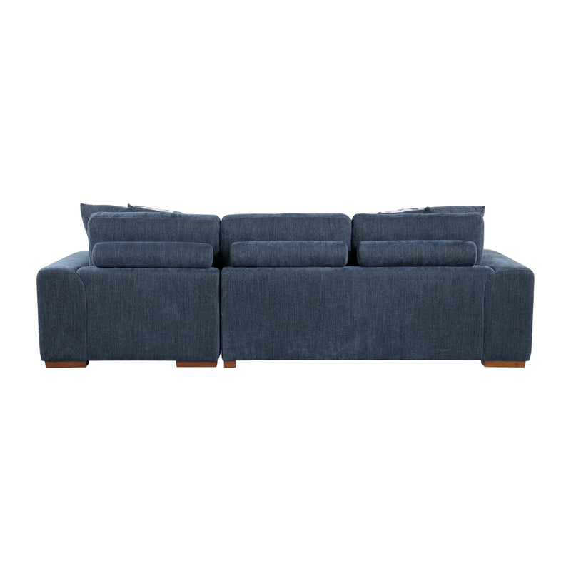Home Elegance Raife Blue 2pc Sectional with Right Chaise