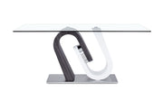 Global Furniture D4127 Dark Grey Silver White Dining Table