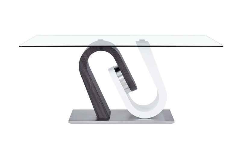 Global Furniture D4127 Dark Grey Silver White Dining Table