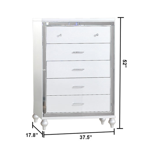 Galaxy Home Sterling White Drawer Chest