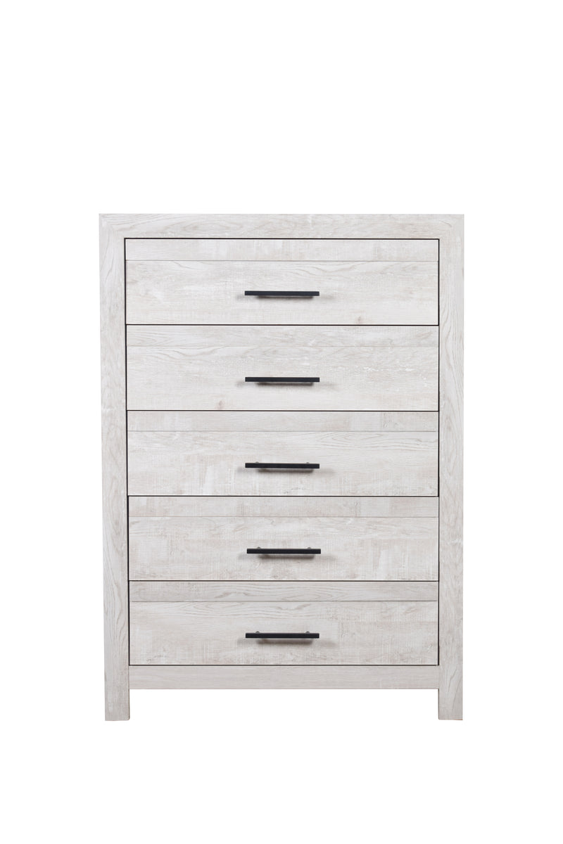 Galaxy Home Denver White 5 Drawer Chest