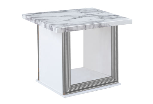 Global Furniture Ylime White Marble 3pc Coffee Table Set