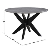 Steve Silver Amy Gray Faux Marble Round Dining Table