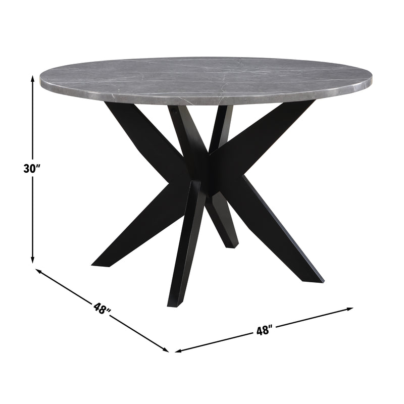 Steve Silver Amy Gray Faux Marble Round Dining Table