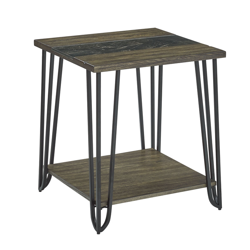 Steve Silver Harper Brown End Table with Sintered Stone Inlay