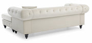 Glory Furniture Nola Ivory Velvet Reversible Sectional