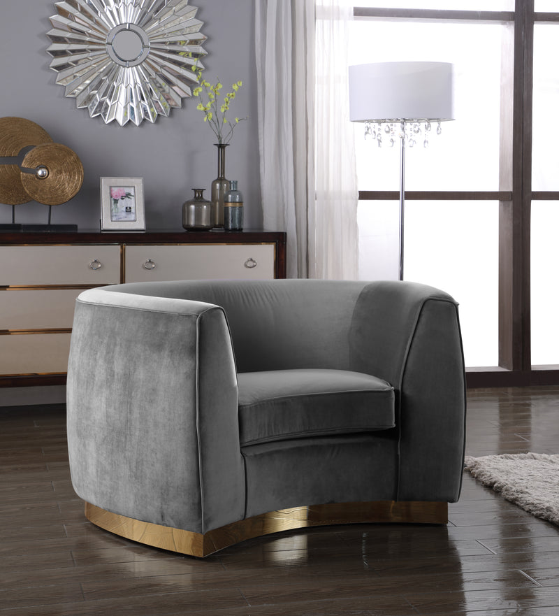 Meridian Furniture Julian Black Velvet Gold Chair