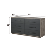 Acme Furniture Estevon Gray Oak Dresser