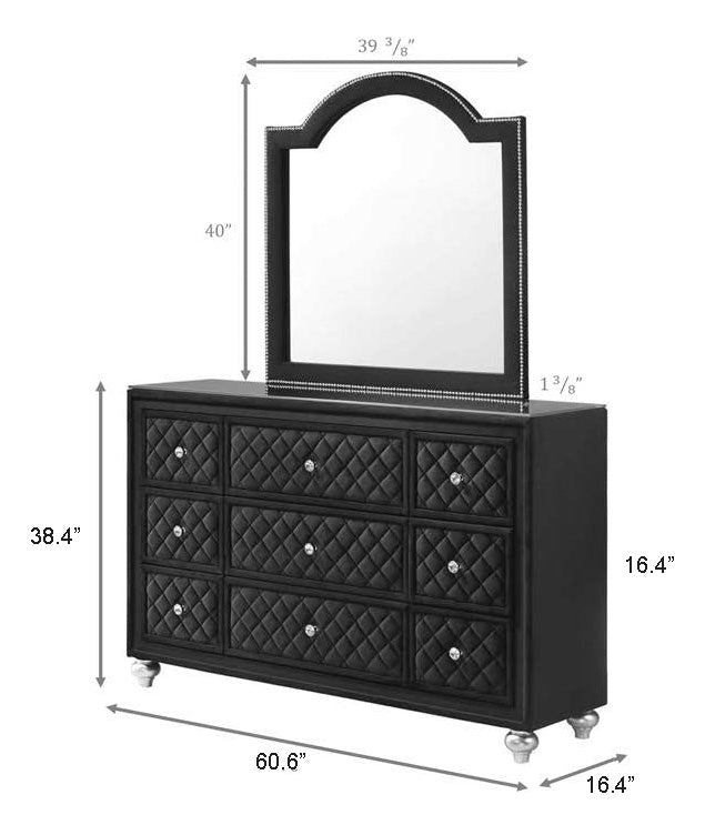 Crown Mark Cameo Black Dresser Top