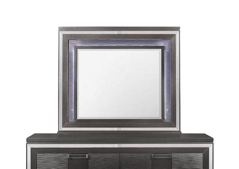 Global Furniture Pisa Dark Grey Mirror with LED