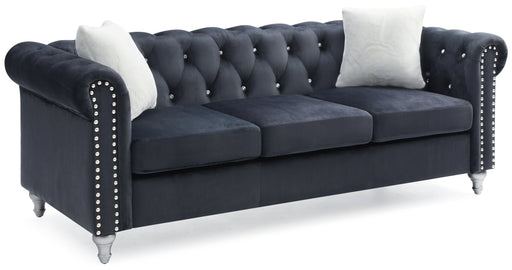 Glory Furniture Raisa Black Velvet Sofa