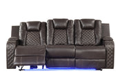 Galaxy Home Benz Brown LED Power Reclining 2pc Living Room Set