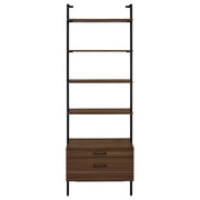 Coaster Furniture Owens Walnut Brown 4 Shelf Storage Wall Bookshelf