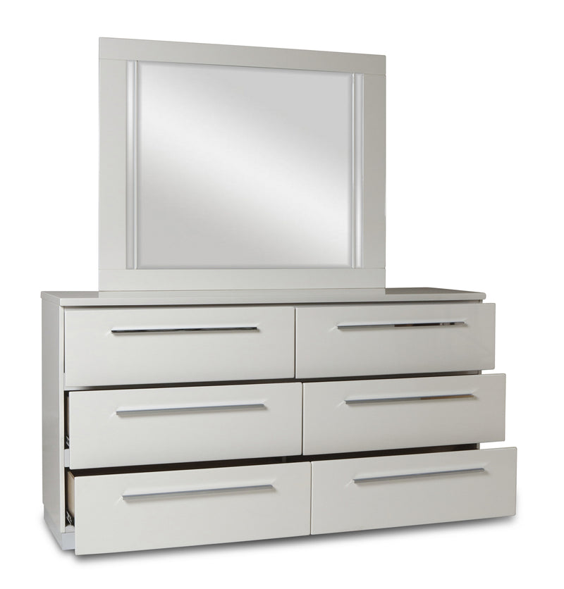 New Classic Furniture Sapphire White Dresser and Mirror