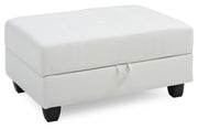 Glory Furniture Revere White Faux Leather Ottoman