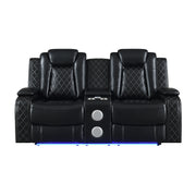New Classic Furniture Orion II Black Reclining Console Loveseat