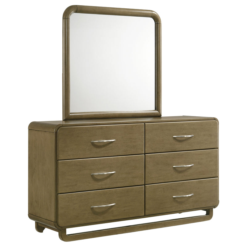 Coaster Furniture Amsbury Nutmeg Brown 6 Drawer Dresser and Mirror