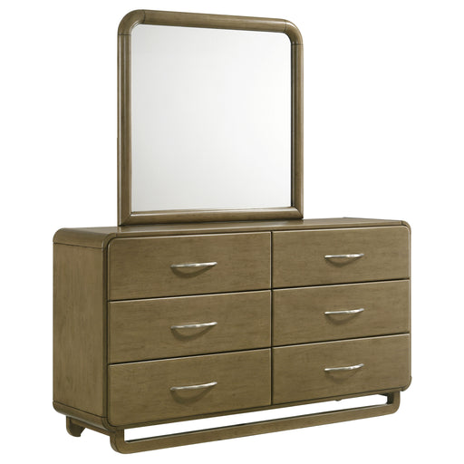 Coaster Furniture Amsbury Nutmeg Brown 6 Drawer Dresser and Mirror