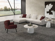 Acme Furniture Mardi Maroon Beige Sectional Sofa with 3 Pillows