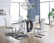 Global Furniture D1628 Dark Grey White Dining Table