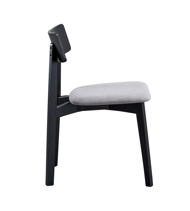 2 Acme Furniture Real Gray Black Side Chairs