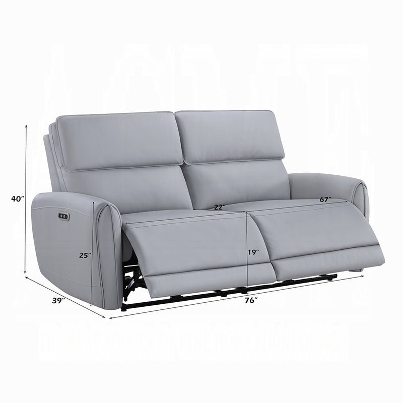 Acme Furniture Jeromie Gray Power Motion Sofa with USB Port