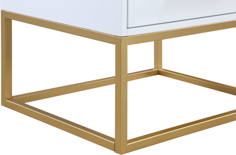 Meridian Furniture Maxine White Gold Night Stand