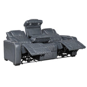 Home Elegance Apex Gray Power Double Reclining Sofa With Headrests