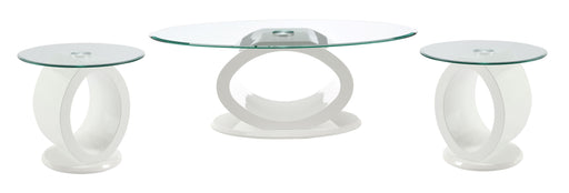 Acme Furniture Larry White High Gloss 3pc Coffee Table Set