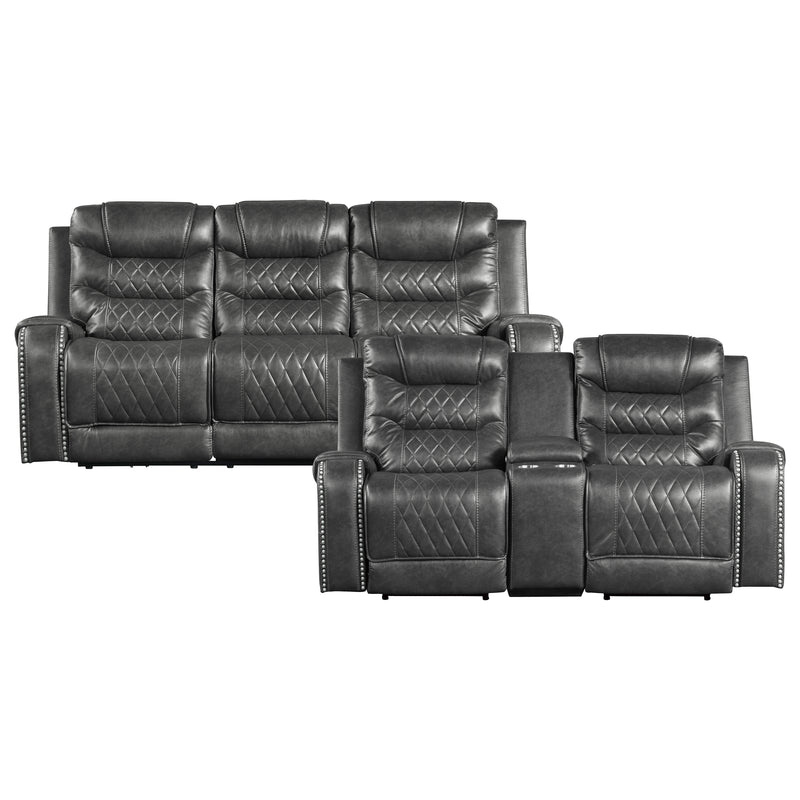 Home Elegance Putnam Gray Power 2pc Living Room Set