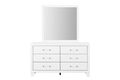 Global Furniture Luccia White Dresser and Mirror