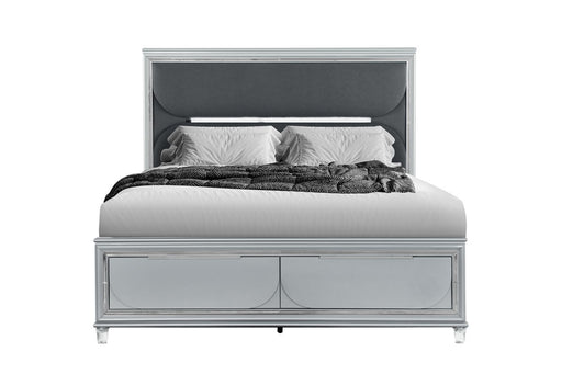 Global Furniture Caleb Silver Queen Bed with LED