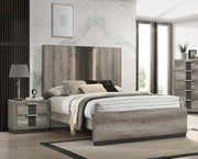 Crown Mark Rangley Grey Brown Night Stand
