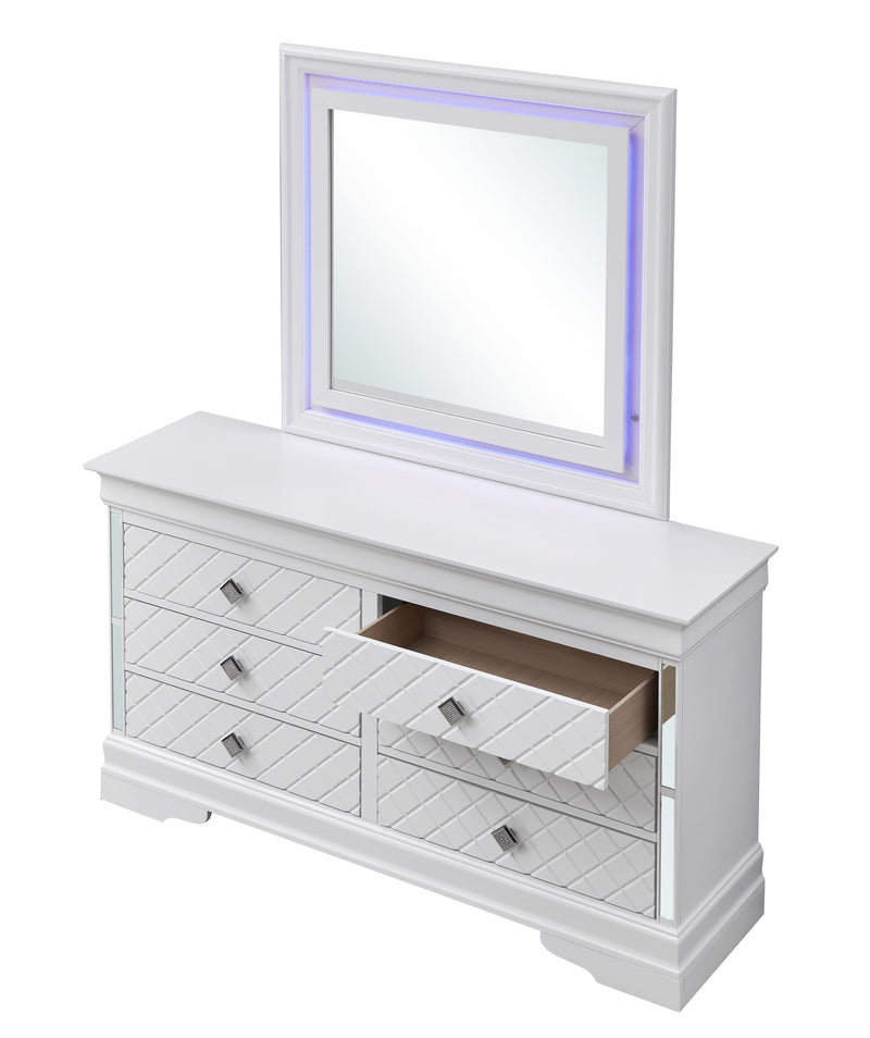 Glory Furniture Verona Sleek Silver Champagne Dresser And Mirror