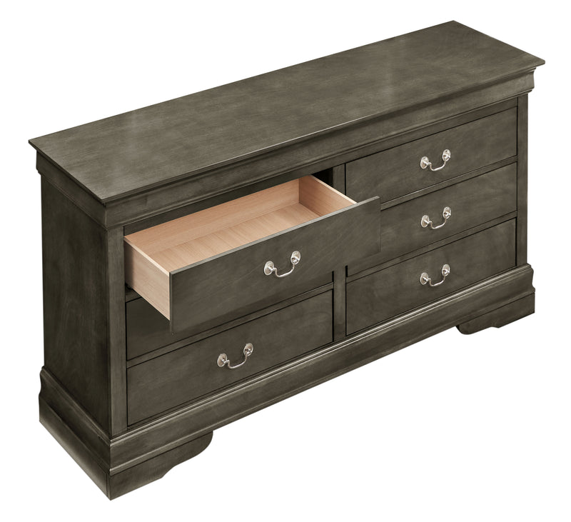 Glory Furniture Louis Phillipe Gray 6 Drawers Dresser