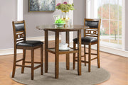 New Classic Furniture Gia Brown PU 42 Inch 3pc Counter Height Set