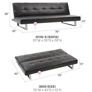 Glory Furniture Chroma Black Faux Leather Sofa Bed