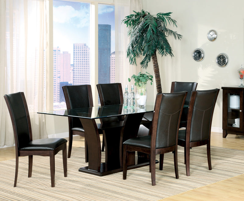 Home Elegance Daisy Espresso White 7pc Dining Room Set