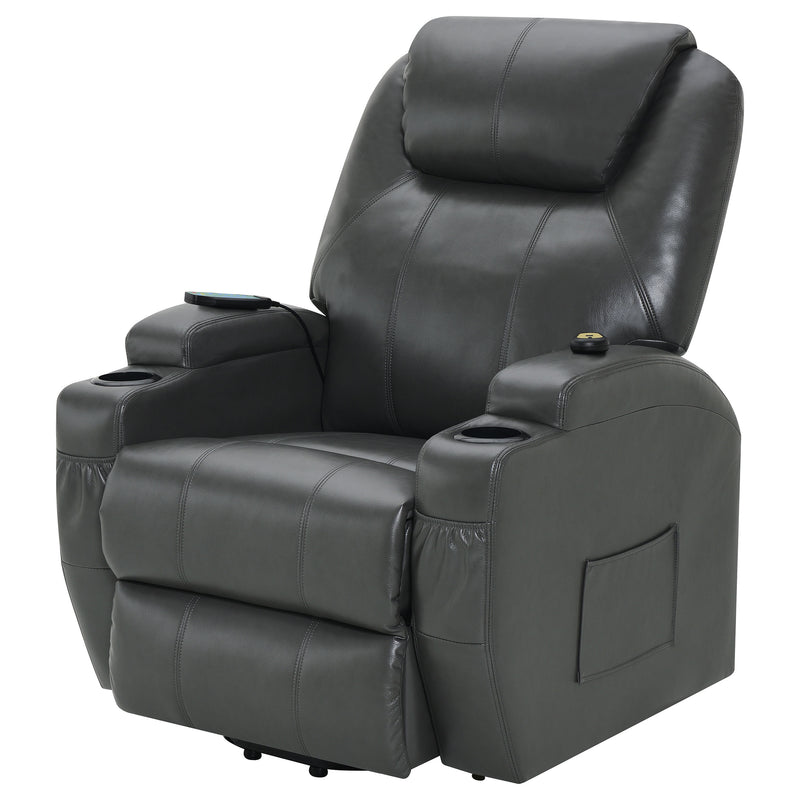 Coaster Furniture Sanger Grey Power Lift Massage Recliner