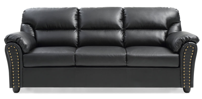 Glory Furniture Olney Black Faux Leather Sofa