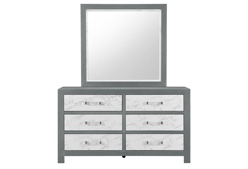 Global Furniture Micah Grey Dresser and Mirror