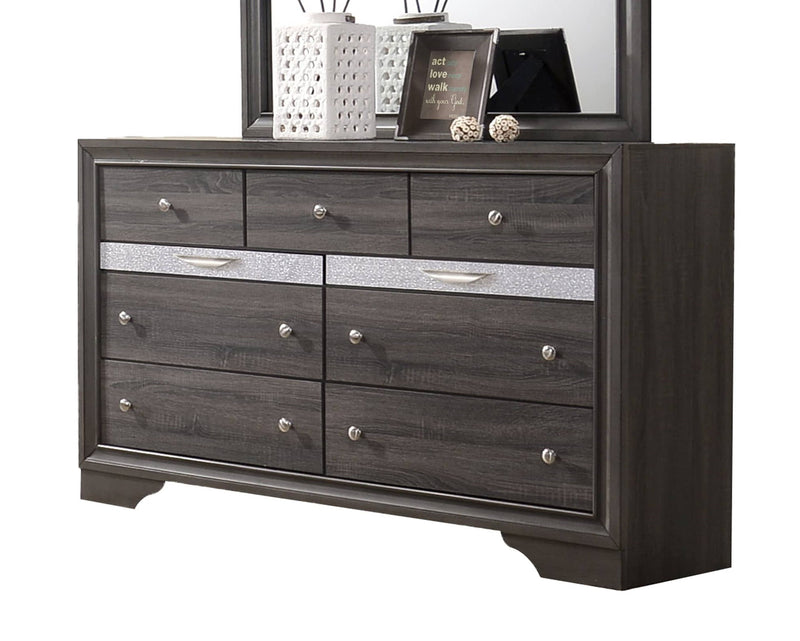 Galaxy Home Matrix White Dresser and Mirror
