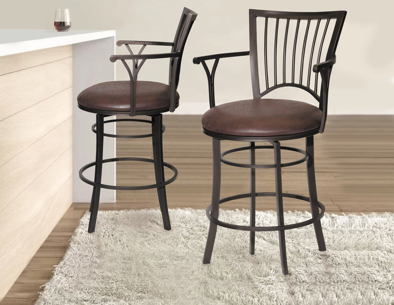 Steve Silver Bayview Dark Brown Swivel Counter Stool