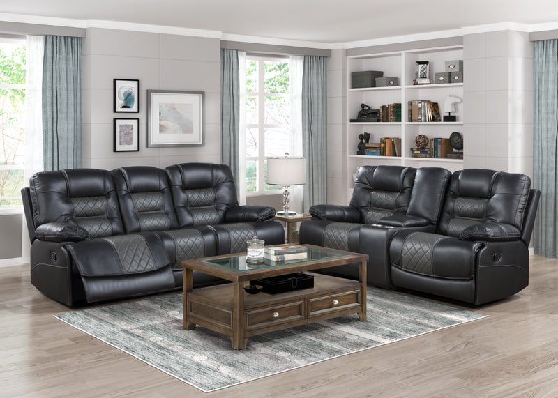 Home Elegance Fabian Gray 2pc Living Room Set