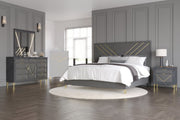 New Classic Furniture Symmetry Gray 4pc Cal King Bedroom Set B-DR-MR-NS