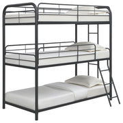 Coaster Furniture Garner Gunmetal Triple Twin Bunk Bed
