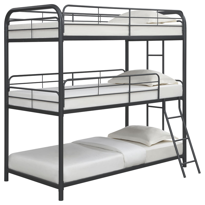 Coaster Furniture Garner Gunmetal Triple Twin Bunk Bed