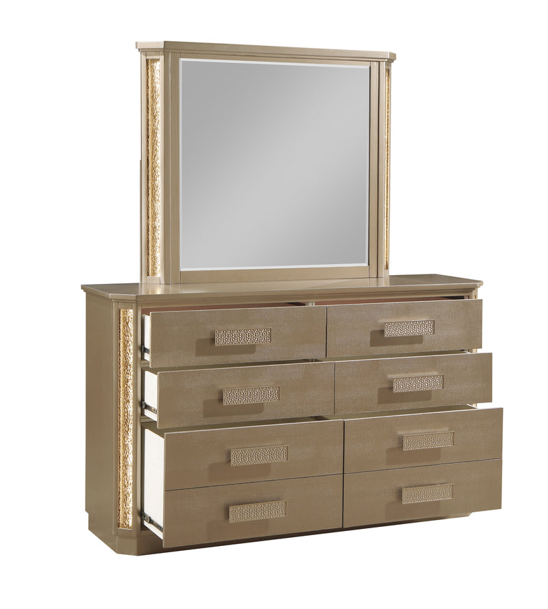Galaxy Home Medusa Gold Dresser And Mirror