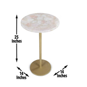 Steve Silver Rosie White Rose Quartz Top Chairside Table